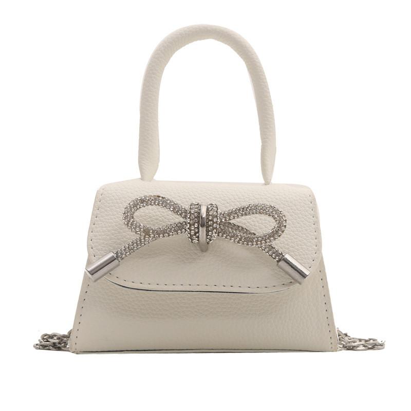 Stylish Mini Square Handbag For Women In Black And Rose Pink With Chain Shoulder Strap