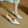 Temperament Fine Heel Single Shoes Spring New Pointed Toe Shallow Mouth One Belt Non-slip Wear-resistant High Heels