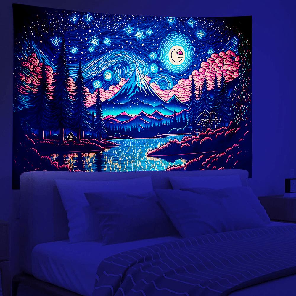 

VIKAMA Landscape Painting Neon Style Tapestry For Living Room Bedroom Office And Home Decoration Room Decoration Tapestry 74x94cm(29x37in)