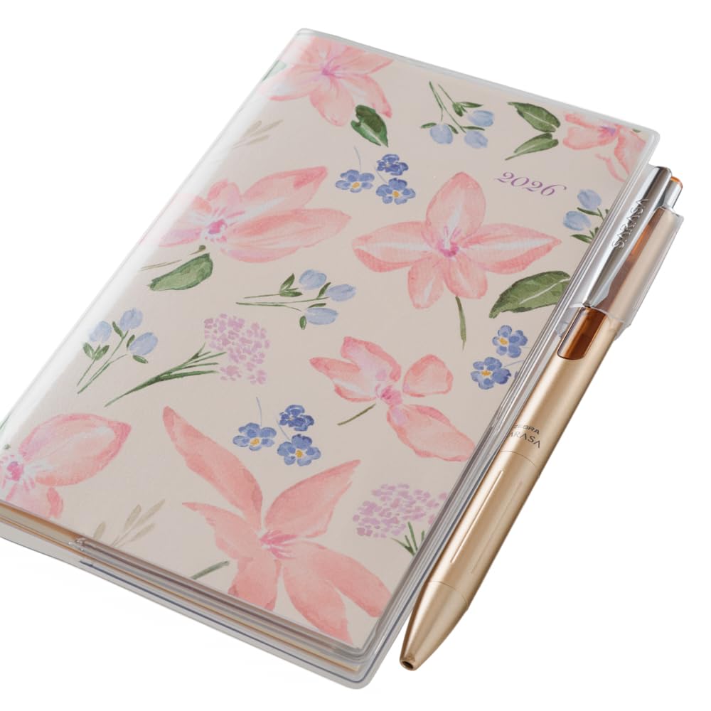 2026 Monthly Planner - Slim LUMIERE, Sunday Start, Coral Pink, 4-Month Start
