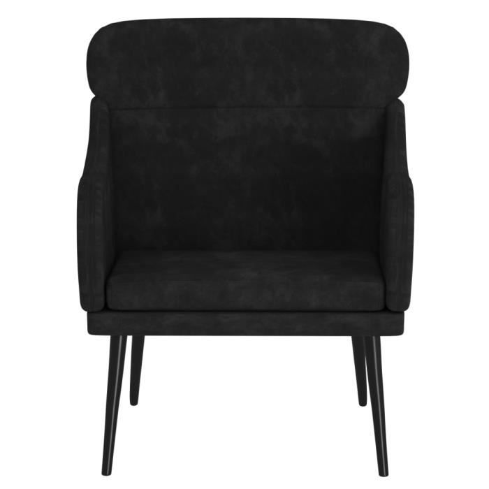 351440 vidaXL Fauteuil Noir 63x76x80 cm Velours