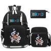 3Pcs/set Anime One Piece Washable Backpack for Teenager Girl Boy Computer Knapsack Back To School Lightweight Book Bag Men Women Travel Bag Rucksack