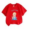 Kids Girls Boys Cute Queen Elsa Cartoon Print T Shirt 100% Cotton O-Neck Short Sleeve Casual Summer Tee Tops Soft Breathable Lightweight Warm Child To