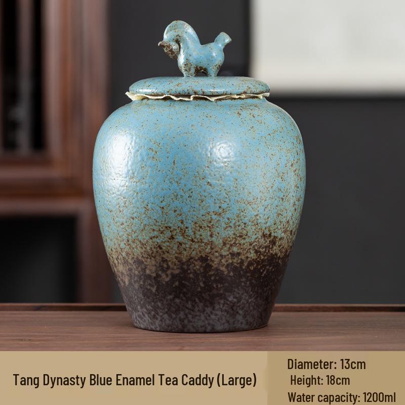 Chinese Ceramic Tea Canister: Small/Large Sealed Storage Jar for Pu'er Tea with Logo Printing