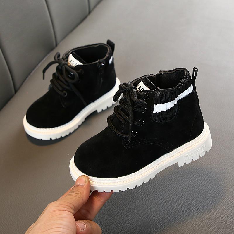 Children Casual Shoes Autumn Winter Snow Boots Boys Shoes  Leather Soft Antislip Girls Boots 21-30 Sport Running Shoes
