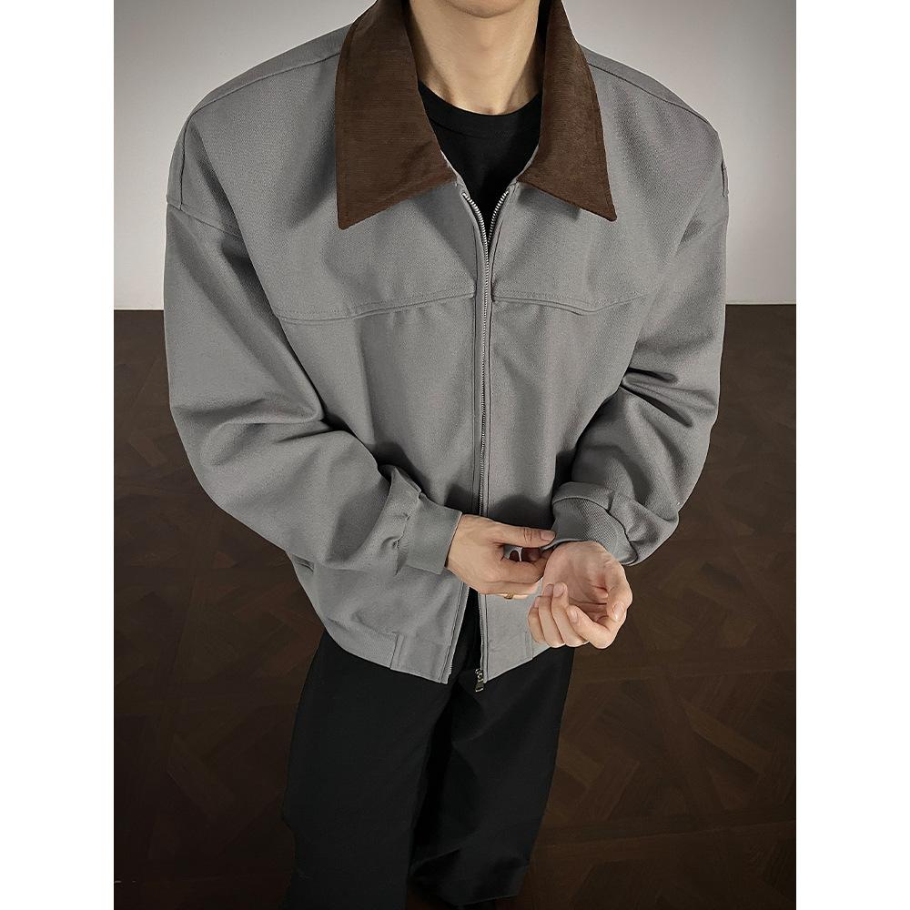 

Винтажная куртка-тулинг в стиле амбара, мужское осеннее трендовое пальто, американский ретро, свободный повседневный короткий кардиган, топ 3XL серый