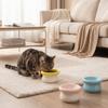 Ceramic Pet High Foot Bowl Large Capacity Neck Protection Pet Food Bowl Non-slip Flat Mouth Dog Food Feeder for Feeding