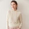 Women's Long Sleeve Cashmere Drawstring Hoodie – Autumn/Winter Versatile Knit Sweater Top