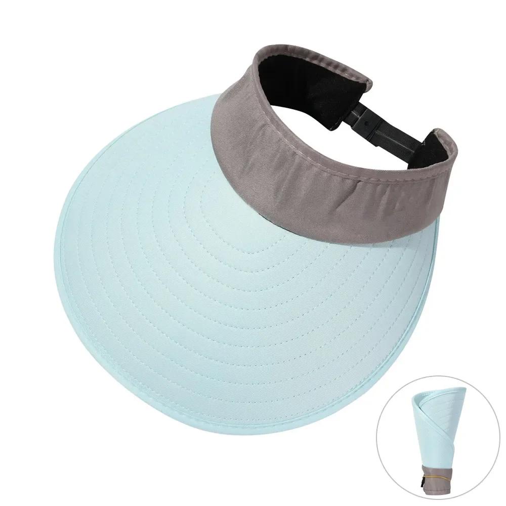 Summer Wide Brim Sun Visor Hat Adjustable UV Protection Golf Hat Portable Lightweight Sports Cap Casual Beach Cap for Women Men