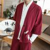 Cardigan de primăvară și vară pentru bărbați, cu mâneci trei sferturi, stil chinezesc