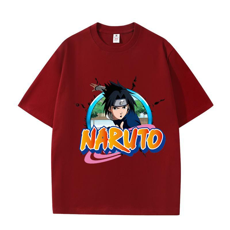 Cartoon Anime Naruto Printed Top 2026 Summer New T-shirt Unisex Anime Naruto Sports Cotton T-shirt