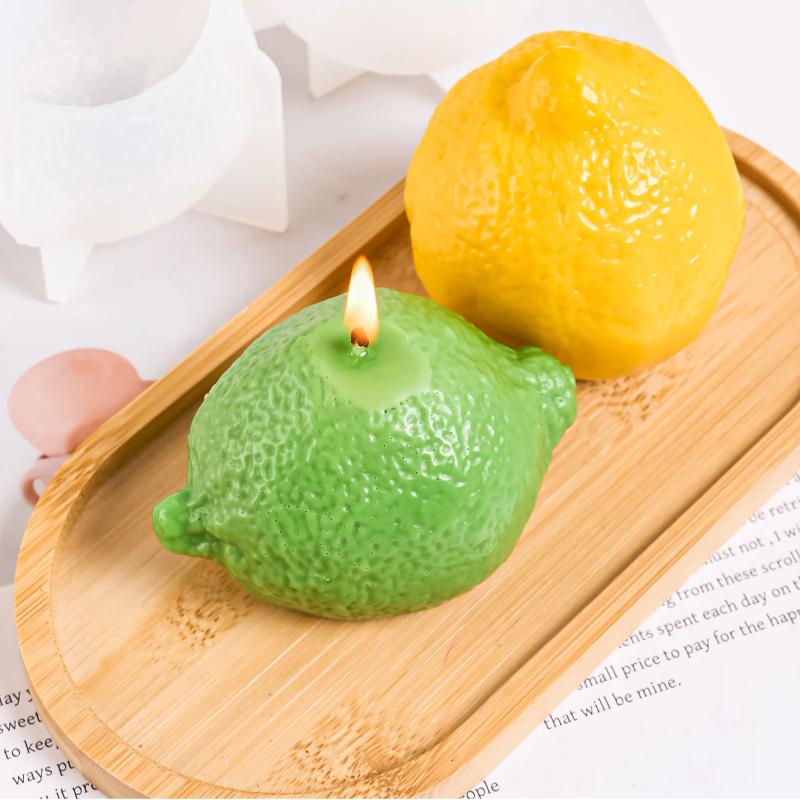 Lemon Silicone Candle Mold-DIY Crafting Mold for Soaps,and Candles|Vibrant Yellow Fruit Design with Realistic Textured Surface