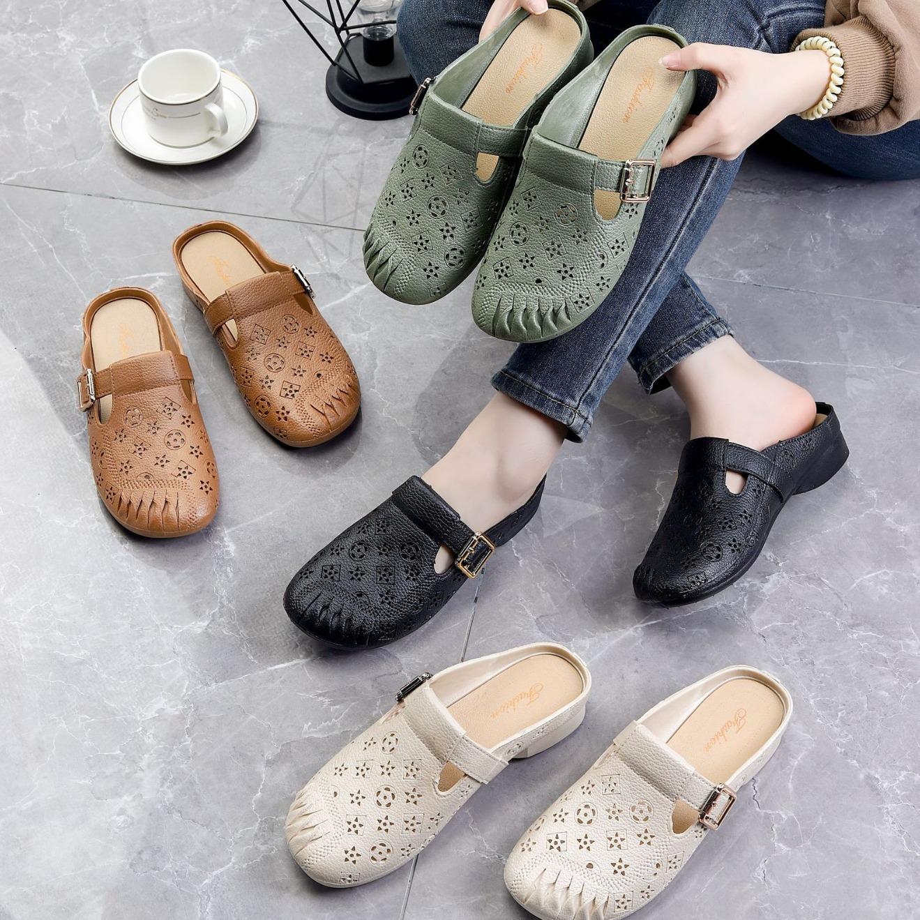 

Women s Soft Half-Cover Slippers: Non-Slip, Waterproof, and Breathable Sandals for Adults US 6-7