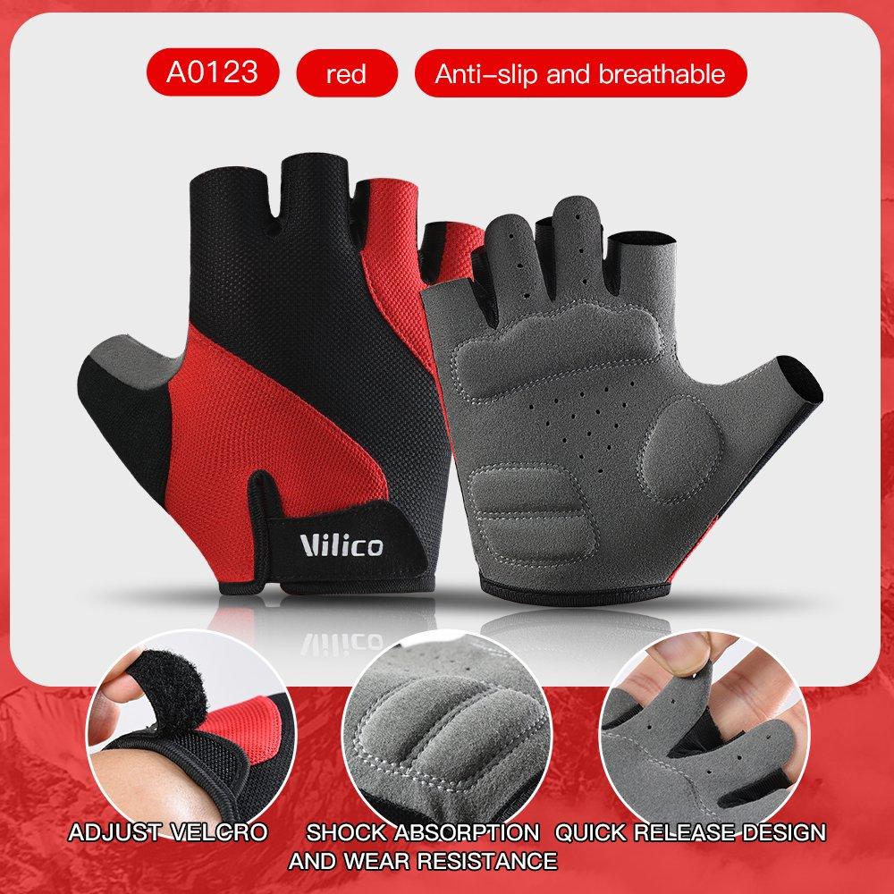 Short Finger Cycling Gloves,High Elasticity Shock Absorption Protection,Breathable Wear-Resistant Sports Spring Summer Gloves
