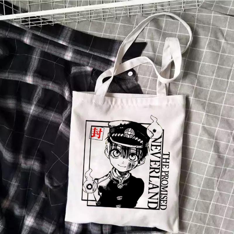 

Harajuku женская сумочка Hanako-kun Аниме Мультфильм Принт Ульцзанг Гот Панк Винтаж Холст Сумка Японская Мода Покупатель Холст Сумка