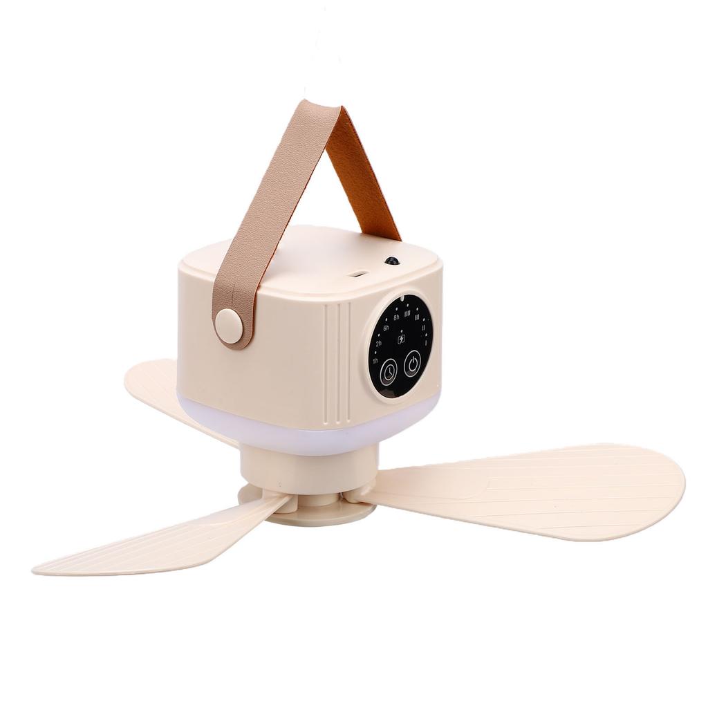 Battery Operated Ceiling Fan 4 Speed Settings IPX4 Water Proof USB Camping RV Tent Fan with Light Remote 7200mAh Battery