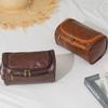 PU Leather Cosmetic Makeup Bag Waterproof Hanging Toiletry Bag Vintage Travel Wash Bag Outdoor