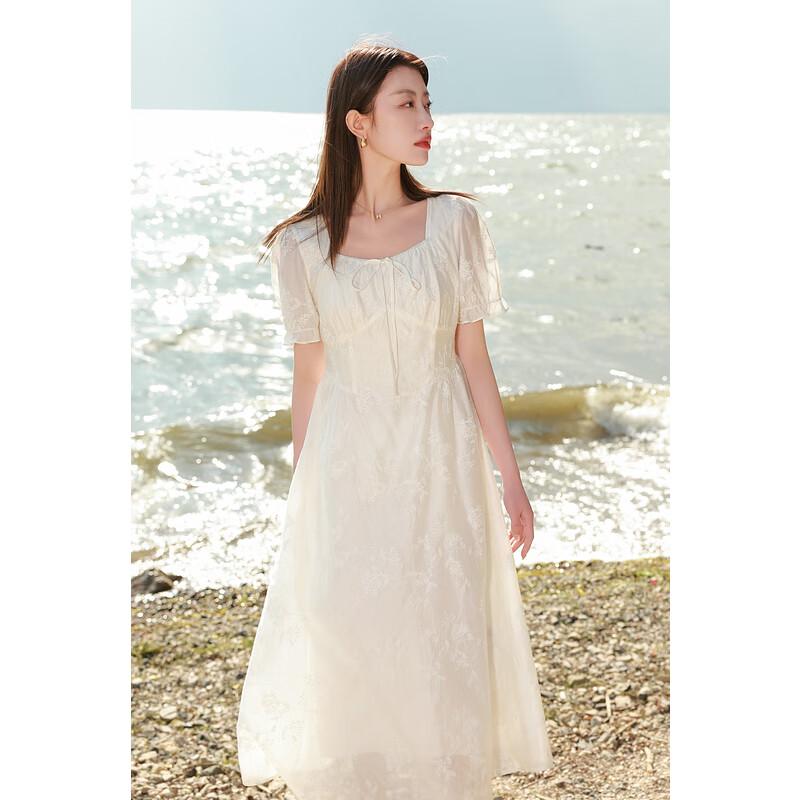 

Sancai Plus Size Embroidered Square Neck Lyocell Midi Dress S 155/84B