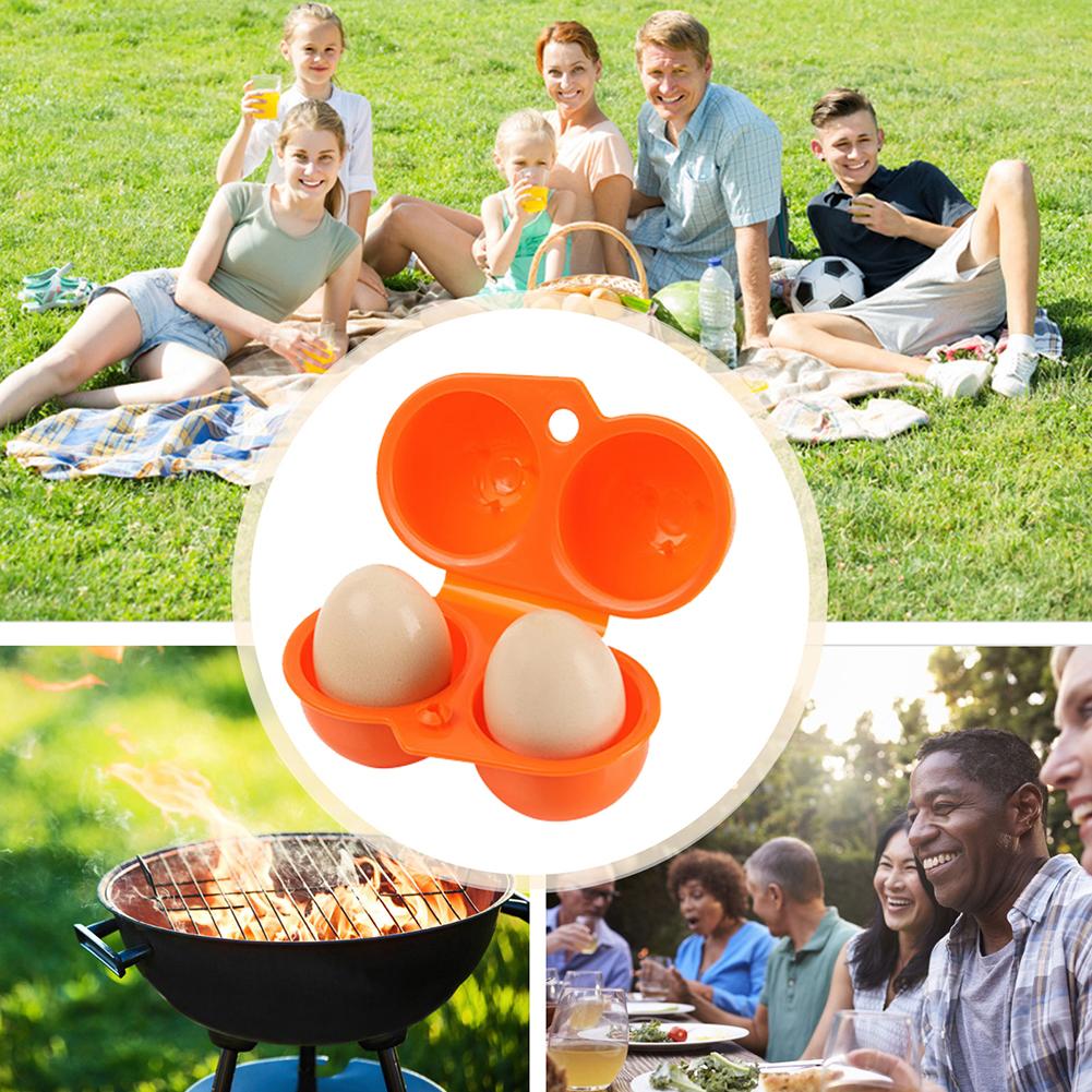 2 Grid Egg Storage Box Plastic Egg Storage Box Portable Egg Carriage Container Egg Holder Container For Camping Picnic