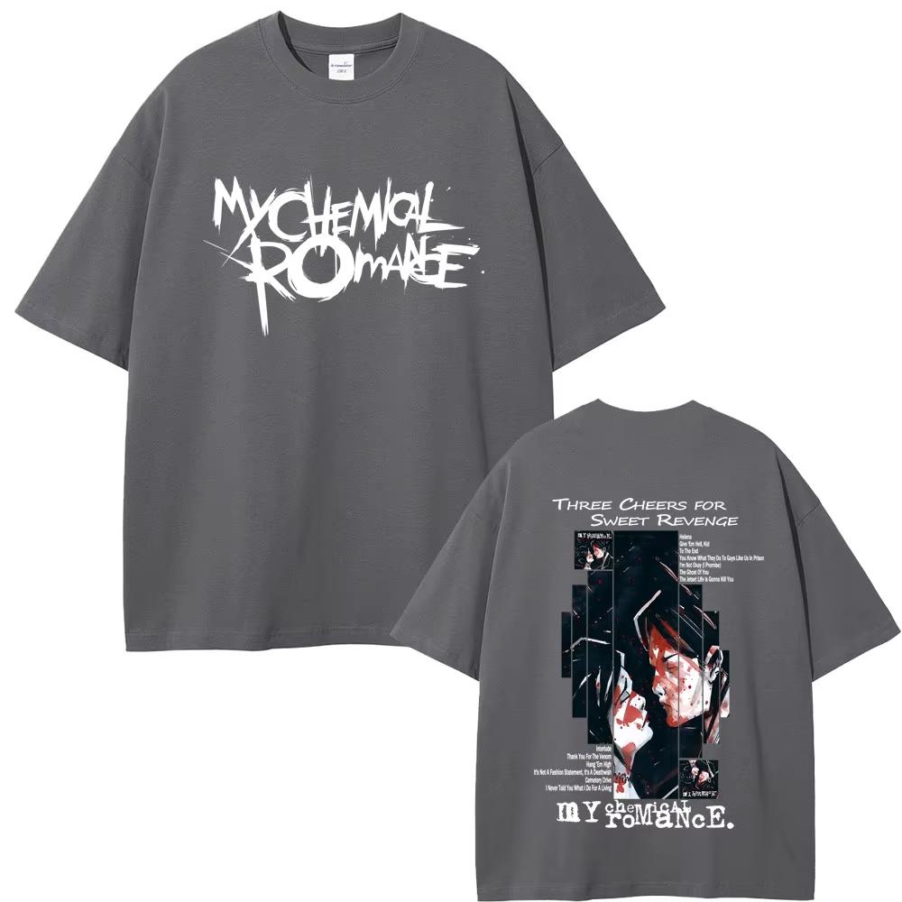 My Chemical Romance album graphics Cotton shirt Men Retro Fashion New Summer Hip hop unisex Short sleeve Loose Tshirt fan gift