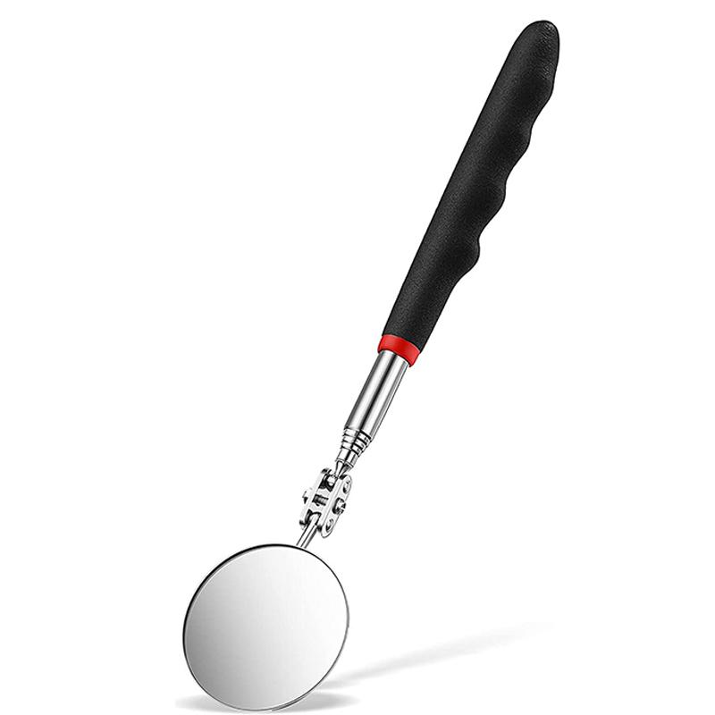 50mm Portable Car Telescopic Detection Lens Inspection Mirror Angle Observation Round Reflector Mirror 360Repair Inspection Tool