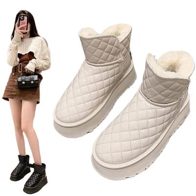 Fashion Women's Snow Boots Beige Black Winter Warm Plush Boots Women's Winter Casual Shoes Women's Ankle Boots Platform Shoes