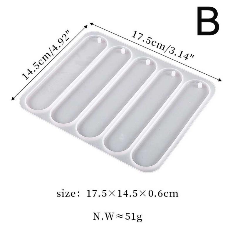 Stampo in Silicone per Segnalibri a 4/5 Cavità Stampo per Colata in Resina Epossidica Per Fai da Te Decorazioni per Libri in Resina Epossidica Accessori per Artigianato