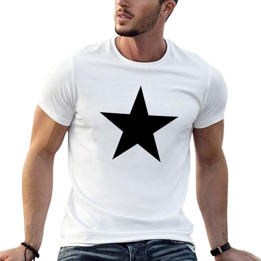 Simple Black Star Tshirt Work Comfort Tshirt For Unisex