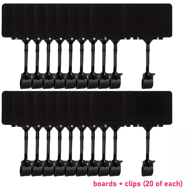 

20pcs PVC Clip-On Sign Holders Merchandise Display Rack Price Tag Clamps Retail Shelf Organizer Retail Display Supplies Hangers