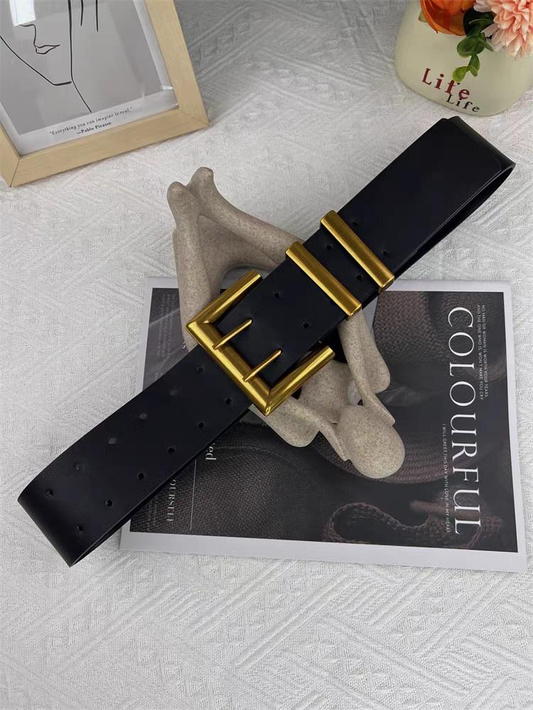 Vintage Fashion Wide Belt Women's All-match Decorative Belt with Coat and Skirt, All-match Waist-fitting Personalized Belt