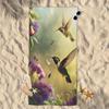 Hummingbird Flower Beach Towel,Large Microfiber Quick Dry Lightweight Pool Bath Towels Sand Free Beach Blanket for Summer Cruise