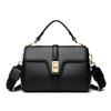 Fashion Lock Shoulder Bag Women's Handbag Solid Color Retro Simple Crossbody Bag Shoulder Strap Commuter