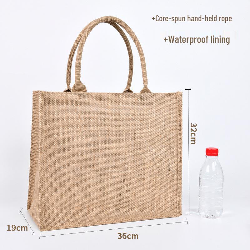 Custom DIY Hand-Painted Jute Burlap Tote Bag by MUJI
