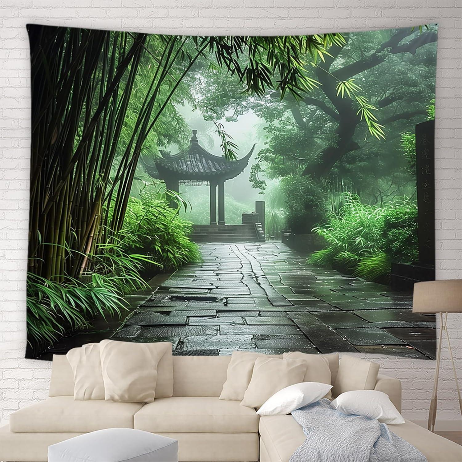 Tapestry amfd Japanese green bamboo forest 75x100 чёрный