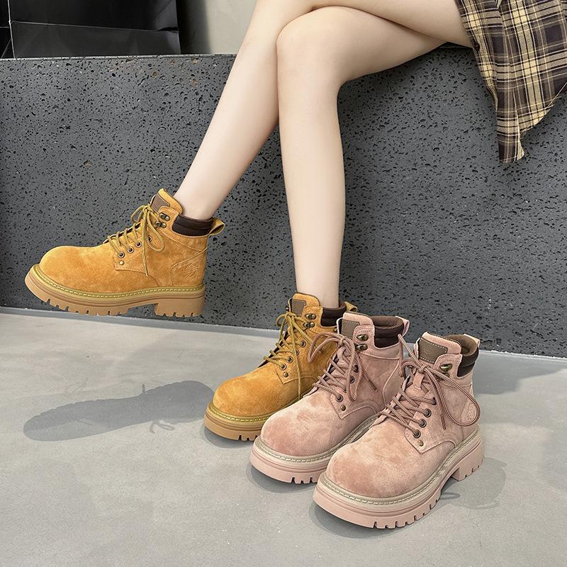 Martin boots women's new British style big yellow boots women's autumn small thick-soled outdoor sports short boots