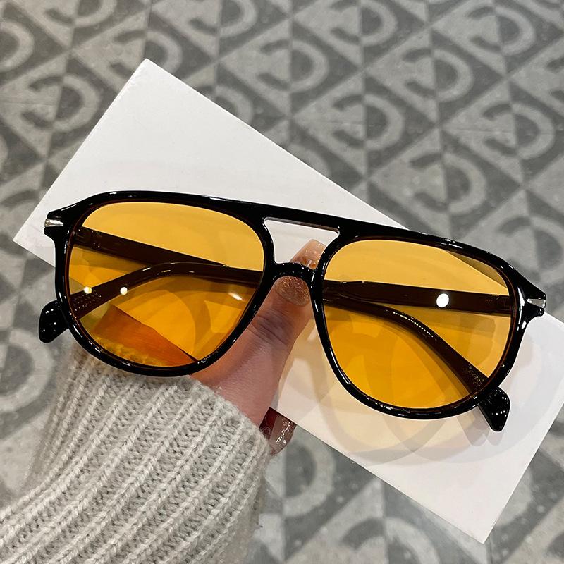 Vintage Style Men Sunglasses Pilot Shape Double Bridge Sun Glasses for Women High Quality UV Protection Men's Sunglass