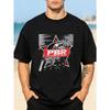 Europäische Größen T-Shirt - Rot für Bullenreiten Grafik-T-Shirt Cowboy Action Design, Kurzarm Rundhals Freizeitshirt für Herren