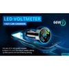 66W Car Charger - 4-Port USB Charger, 2 * USB 2.4A + PD + Type C Cigarette Lighter Adapter, Voltage Meter Compatible with Samsung, iPhone and Other