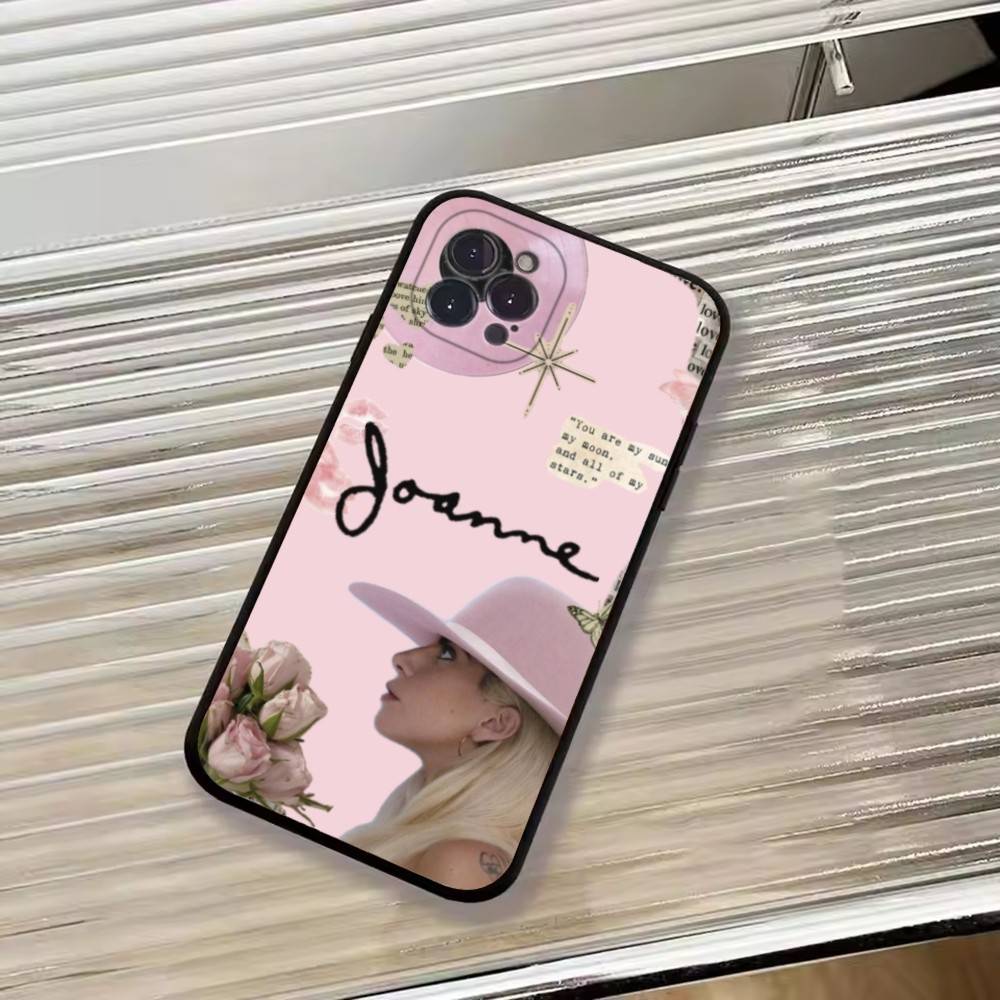 S-Singer L-Lady Gaga Phone Case For iPhone 17,16,15,14,13,12,11 Plus,Pro Max,XS,Soft Black Cover