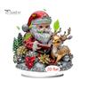 Christmas Party Supplies 2D Acrylic Angel Figurine with Warm LED Lights, Glowing Holiday Tabletop Decorative Signs Decor for Home Living Room