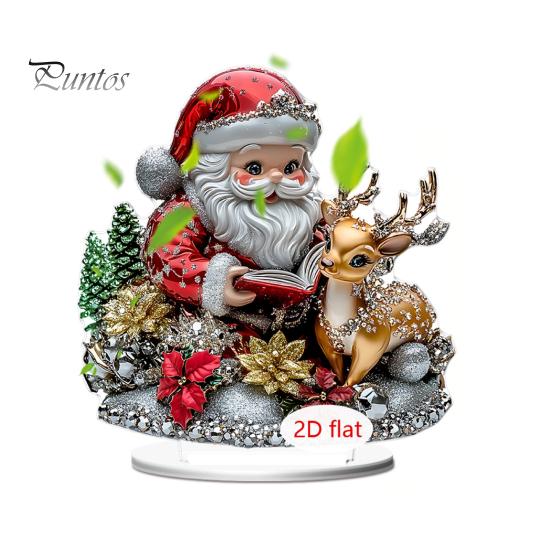 Christmas Party Supplies 2D Acrylic Angel Figurine with Warm LED Lights, Glowing Holiday Tabletop Decorative Signs Decor for Home Living Room