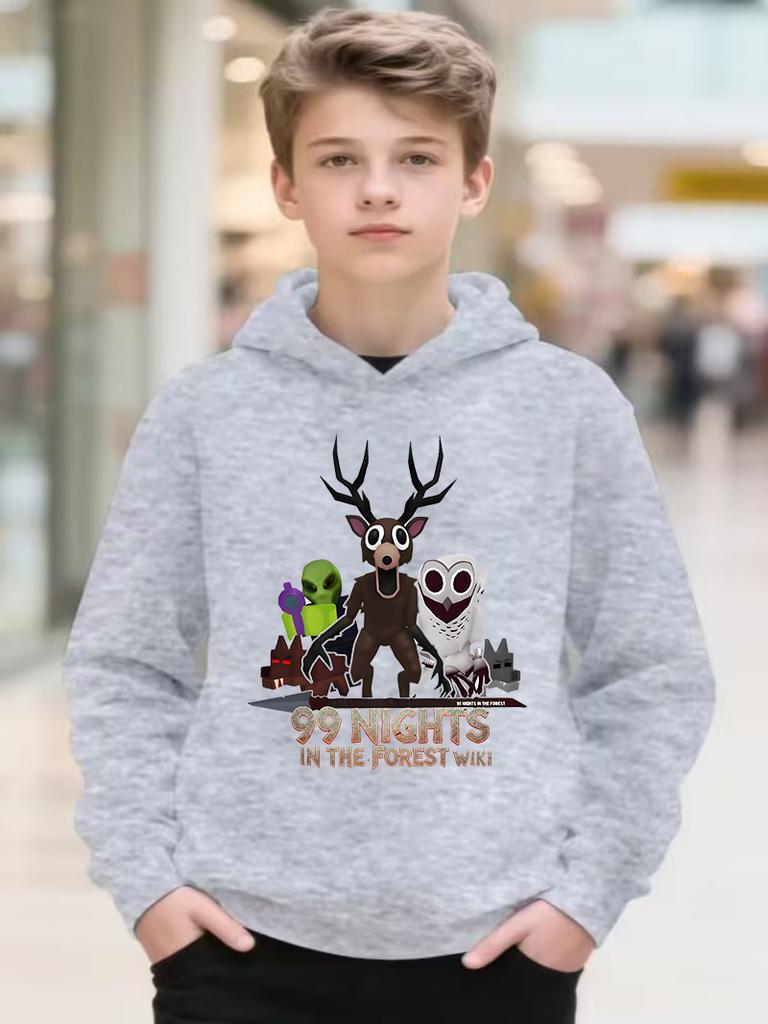 Game 99 Nights in The Forest Clothing Cartoon Deer Girls Boys Hooded Sweatshirt Children New Fashion Tops Girls Casual Outfits