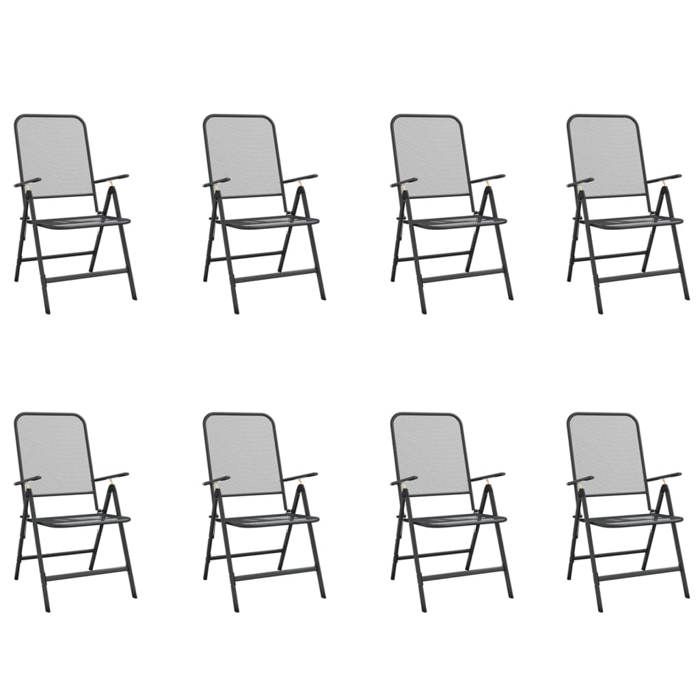 VidaXL Ensemble à manger de jardin 9 pcs anthracite métal maille 3211824