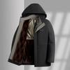 YUZHAOLIN Men's Mid-Aged Detachable Hooded Warm Cotton Winter Jacket