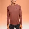 On Performance Logo Rundhals Langarm T-Shirt Herren Tops Kastanie Edelsteinrot 1ME10241907