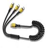 100W Braided Spring 3 In 1 USB C To 3 Type C Cable Fast Charging Phone Cable Suitable For Type-C Laptop Data Cable