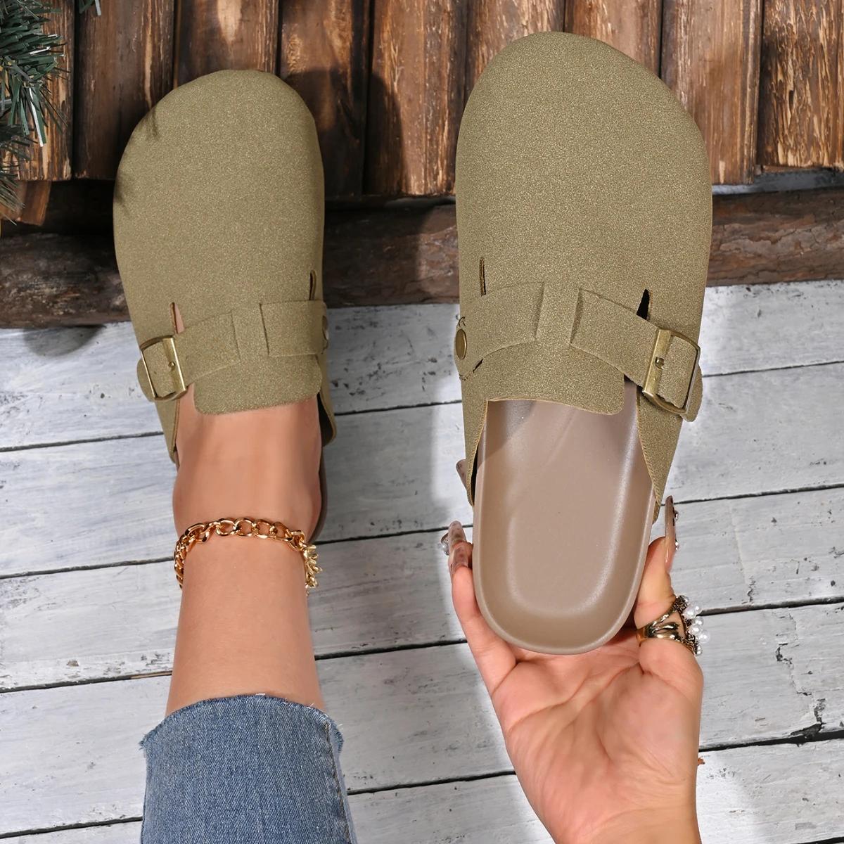 Тапочки-сабо женские летние домашние сандалии на плоской подошве мужские пляжные тапочки — фото 5