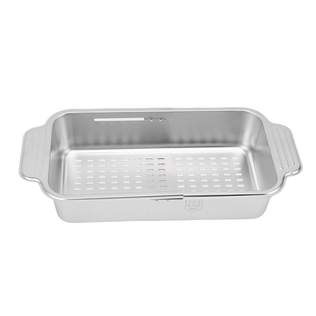 Over The Sink Strainer Extendable 304 Stainless Steel Over The Sink Colander for Kichen Washing Vegetables Fruits L