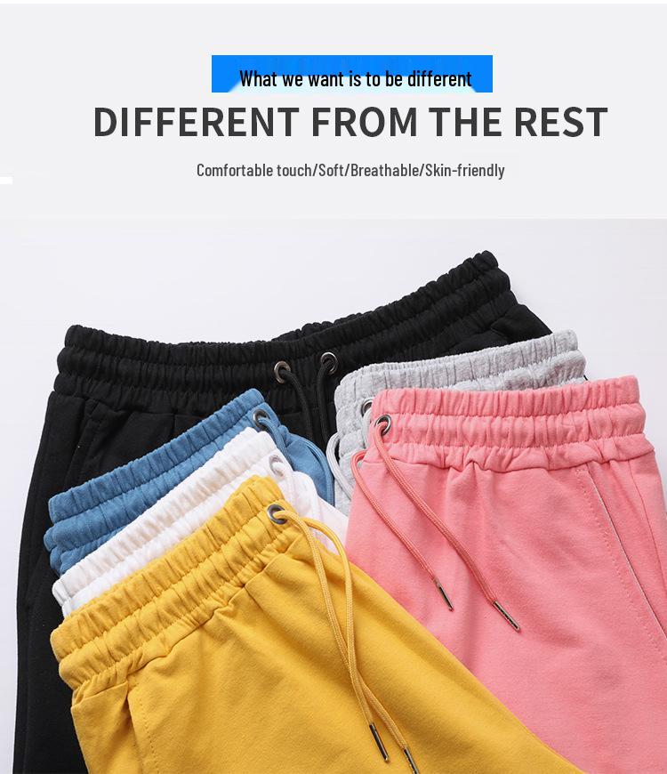 Korean Casual High Waist Cotton Terry Shorts - Parent-Child Summer Style