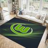 VfL Wolfsburg FC Design Kristall Samt Teppich Gemütlich Nicht?Rutschfester Teppich mit Aufdruck für Schlafzimmer Wohnzimmer Eingang